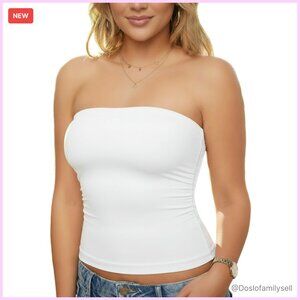 Strapless Tube Top Bandeau Crop Top Fitted Camisole Y2K Chic Going Out